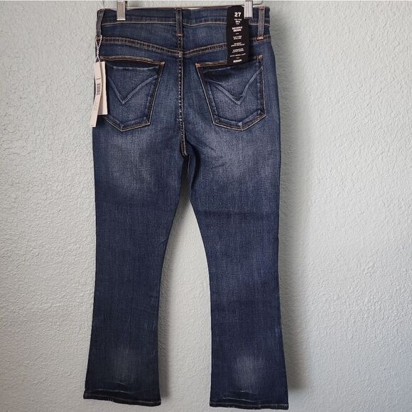 Hudson NWT Brix High-Rise Cropped Flared Stretch Denim Dark Wash Jeans Size 27 - Picture 5 of 10
